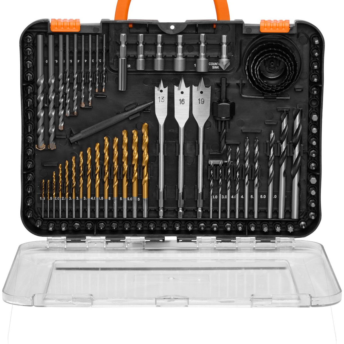 VEVOR Drill Bit Set, 100 Pieces Drill and Driver Bit Set, Screwdriver Bit Set Suitable for Wood Metal Cement Drilling and Screw Driving, Drill Bit Sets Combo Kit Assorted in Organized Carrying Case - CJZHQZTZ111PAG8NYV0 - view 10