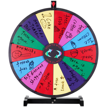 VEVOR 24 inch Spinning Prize Wheel, 14 Slots Tabletop Spinner, Heavy Duty Roulette Wheel with a Dry Erase and 2 Markers, Win Fortune Spin Games in Party Pub Trade Show Carnival - CJZLJP24YCGD8WSCVV0 - view 10