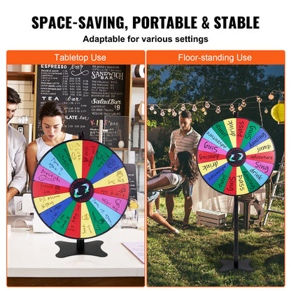 VEVOR 36 inch Spinning Prize Wheel, 18 Slots Spinning Wheel, Roulette Wheel with a Dry Erase and 2 Markers, Tabletop or Floor Standing Win Fortune Spin Games in Party Pub Trade Show Carnival - CJZLJP36YCLD348OOV0 - view 6