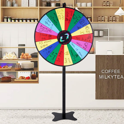 VEVOR 36 inch Spinning Prize Wheel, 18 Slots Spinning Wheel, Roulette Wheel with a Dry Erase and 2 Markers, Tabletop or Floor Standing Win Fortune Spin Games in Party Pub Trade Show Carnival - CJZLJP36YCLD348OOV0 - view 9