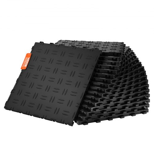 VEVOR Garage Tiles Interlocking, 12 x 12 x 0.53 inch 25 Pack Garage Floor Covering Tiles, Non-Slip Double-Sided Texture Garage Flooring Tiles, for Garages, Basements, Repair Shops, Black - CKDDHSJ251212I91TV0 - view 2