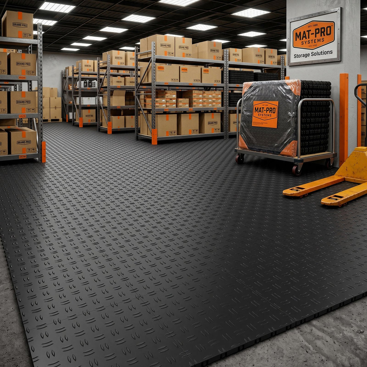 VEVOR Garage Tiles Interlocking, 12 x 12 x 0.53 inch 50 Pack Garage Floor Covering Tiles, Non-Slip Double-Sided Texture Garage Flooring Tiles, for Garages, Basements, Repair Shops, Black - CKDDHSJ501212XQF0V0 - view 9