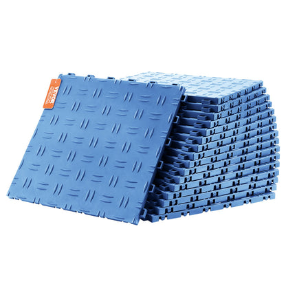 VEVOR Garage Tiles Interlocking, 12 x 12 x 0.53 inch 50 Pack Garage Floor Covering Tiles, Non-Slip Double-Sided Texture Garage Flooring Tiles, for Garages, Basements, Repair Shops, Blue - CKDDLSJ501212K34WV0 - view 1