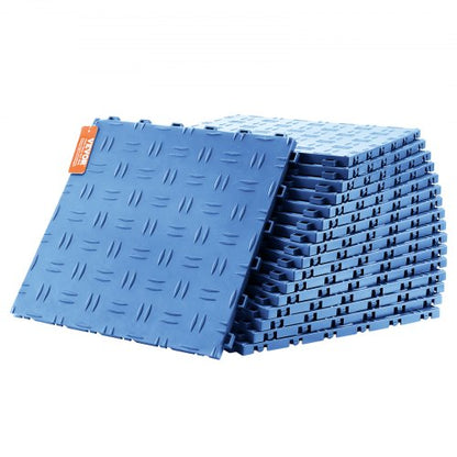 VEVOR Garage Tiles Interlocking, 12 x 12 x 0.53 inch 50 Pack Garage Floor Covering Tiles, Non-Slip Double-Sided Texture Garage Flooring Tiles, for Garages, Basements, Repair Shops, Blue - CKDDLSJ501212K34WV0 - view 2