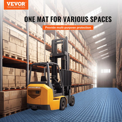 VEVOR Garage Tiles Interlocking, 12 x 12 x 0.53 inch 50 Pack Garage Floor Covering Tiles, Non-Slip Double-Sided Texture Garage Flooring Tiles, for Garages, Basements, Repair Shops, Blue - CKDDLSJ501212K34WV0 - view 3