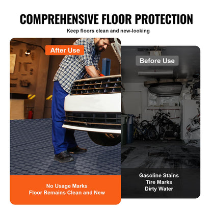 VEVOR Garage Tiles Interlocking, 12 x 12 x 0.53 inch 25 Pack Garage Floor Covering Tiles, Non-Slip Double-Sided Texture Garage Flooring Tiles, for Garages, Basements, Repair Shops, Graphite Gray - CKDDSMH251212F3N8V0 - view 6