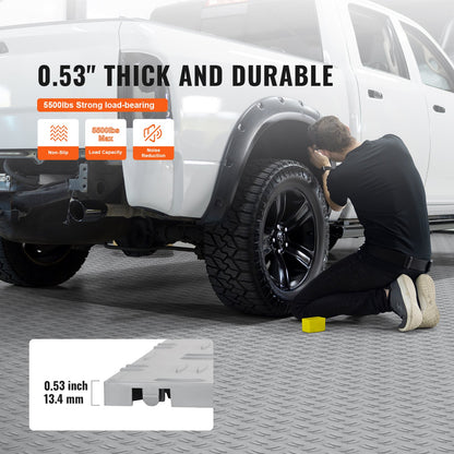 VEVOR Garage Tiles Interlocking, 12 x 12 x 0.53 inch 25 Pack Garage Floor Covering Tiles, Non-Slip Double-Sided Texture Garage Flooring Tiles, for Garages, Basements, Repair Shops, Silver - CKDDYSJ2512128VEAV0 - view 4