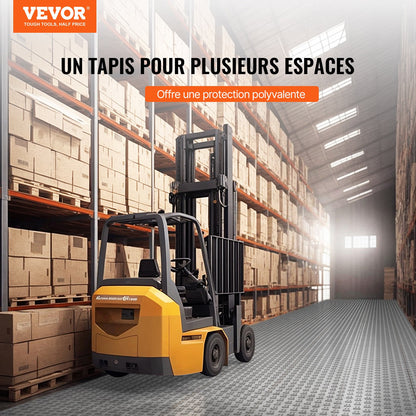 VEVOR Garage Tiles Interlocking, 12 x 12 x 0.53 inch 50 Pack Garage Floor Covering Tiles, Non-Slip Double-Sided Texture Garage Flooring Tiles, for Garages, Basements, Repair Shops, Silver - CKDDYSJ501212KFBGV0 - view 3