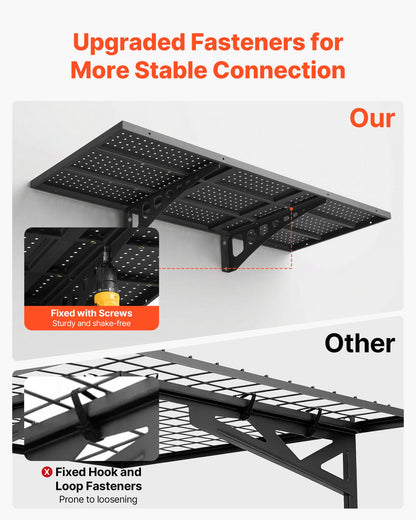 VEVOR 2-Tier Heavy Duty Wall Garage Shelving, 1.64 x 4 ft Steel Wall Mounted Shelving Unit, 19.68 x 48 Inch Per Shelf Floating Storage Metal Rack for Garage with 560 lbs Total Weight Capacity, Black - CKGBDDBJ2JDGSJ6CQ001V0 - view 5