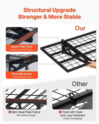 VEVOR 2-Tier Heavy Duty Wall Garage Shelving, 2 x 4 ft Steel Wall Mounted Shelving Unit with Hooks, 24 x 48 Inch Per Shelf Floating Storage Metal Rack for Garage, 500 lbs Total Weight Capacity, Black - CKGBGSWGJ244PAIE8001V0 - view 5