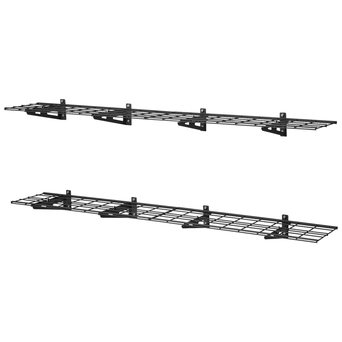 VEVOR 2-Tier Heavy Duty Wall Garage Shelving, 4 Pack 1 x 3 ft Steel Wall Mounted Shelving Unit, 12 x 72 Inch Per Shelf Floating Storage Metal Rack for Garage with 600 lbs Total Weight Capacity, Black - CKGBGSWGJDGJSS371001V0 - view 10