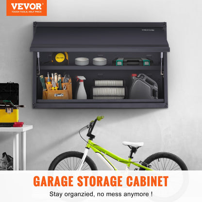 VEVOR Metal Storage Cabinet, 120lbs Load Capacity per Shelf, 20'' Tall Wall-Mounted Powder-Coating Steel Garage Cabinet with Adjustable Shelf, Press to Lock & Open Door, Perfect - CKGJJXJSBGJHHZ7OJV0 - view 2