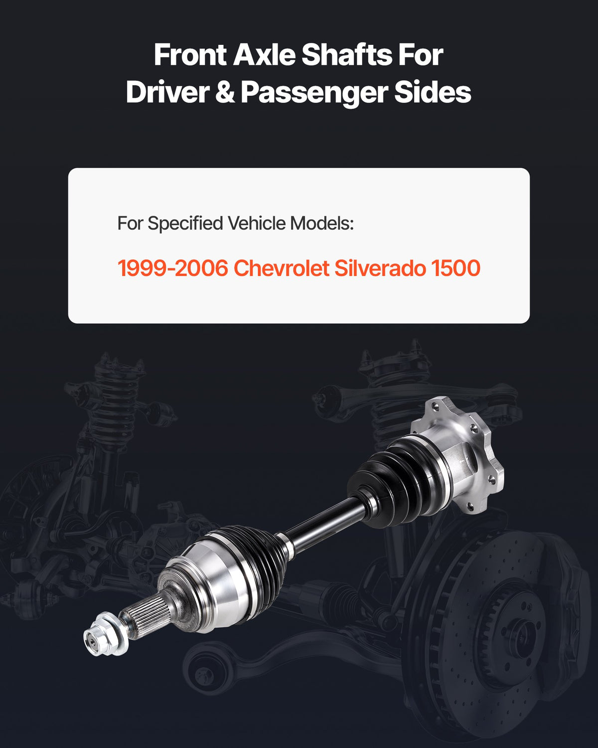 VEVOR CV Axle Shaft Assembly, Front Left or Right Side (Driver or Passenger Side), Automotive Replacement CV Joint Axle Compatible with 1999-2006 Chevrolet Silverado 1500, Alloy Steel & Carbon Steel - CKHJSYCCZZCD47611001V0 - view 3