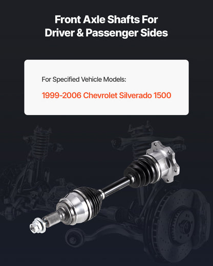 VEVOR CV Axle Shaft Assembly, Front Left or Right Side (Driver or Passenger Side), Automotive Replacement CV Joint Axle Compatible with 1999-2006 Chevrolet Silverado 1500, Alloy Steel & Carbon Steel - CKHJSYCCZZCD47611001V0 - view 3