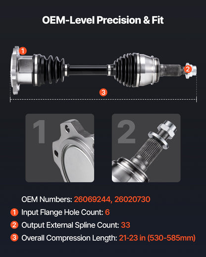 VEVOR CV Axle Shaft Assembly, Front Left or Right Side (Driver or Passenger Side), Automotive Replacement CV Joint Axle Compatible with 1999-2006 Chevrolet Silverado 1500, Alloy Steel & Carbon Steel - CKHJSYCCZZCD47611001V0 - view 4