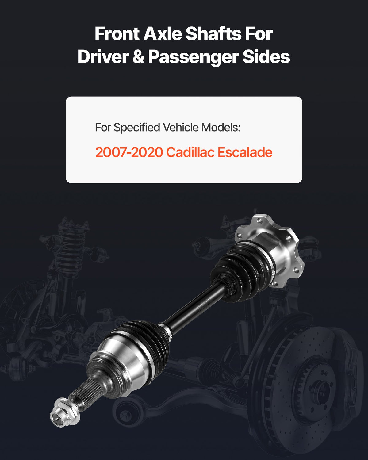 VEVOR CV Axle Shaft Assembly, Front Left or Right Side (Driver or Passenger Side), Automotive Replacement CV Joint Axle Shaft Compatible with 2007-2020 Cadillac Escalade, Alloy Steel & Carbon Steel - CKHJSYCCZZCDKWZY4001V0 - view 3