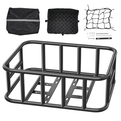 VEVOR Rear Bike Basket, Medium Bicycle Basket with Cargo Net, Liner & Waterproof Cover, Heavy Duty Bike Back Basket for Adult Women/Men Carrying Dogs, Pets, Fruit & Grocery, Mounting Tools Included - CKHXJSGZYNCBKTWSAV0 - view 10