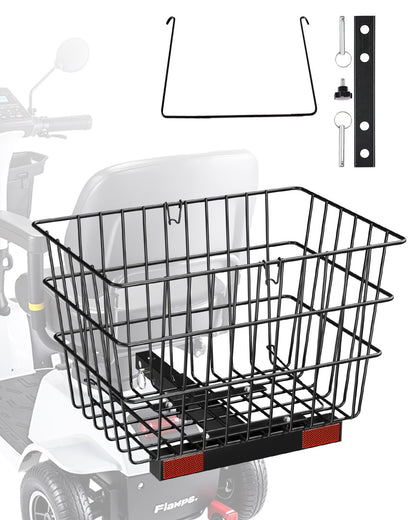 VEVOR Scooter Rear Basket, Heavy Duty Metal Wire Basket with Handle, Spacious Cargo Basket, Works with 1-inch Receiver, Compatible with Most Golden, Drive & Pride Mobility Scooter - CKHXJSSZWNCBHGDPJV0 - view 1