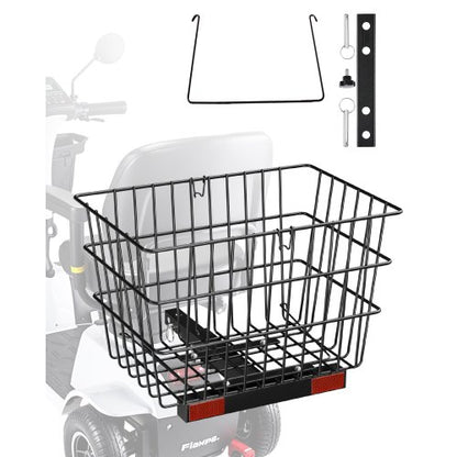 VEVOR Scooter Rear Basket, Heavy Duty Metal Wire Basket with Handle, Spacious Cargo Basket, Works with 1-inch Receiver, Compatible with Most Golden, Drive & Pride Mobility Scooter - CKHXJSSZWNCBHGDPJV0 - view 2