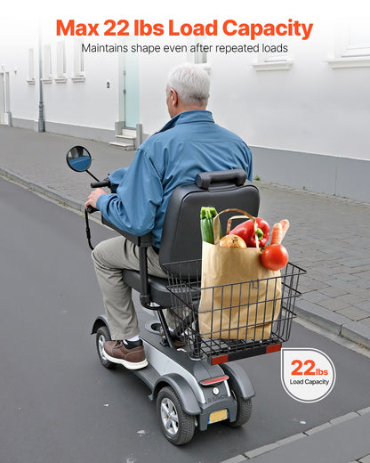 VEVOR Scooter Rear Basket, Heavy Duty Metal Wire Basket with Handle, Spacious Cargo Basket, Works with 1-inch Receiver, Compatible with Most Golden, Drive & Pride Mobility Scooter - CKHXJSSZWNCBHGDPJV0 - view 4
