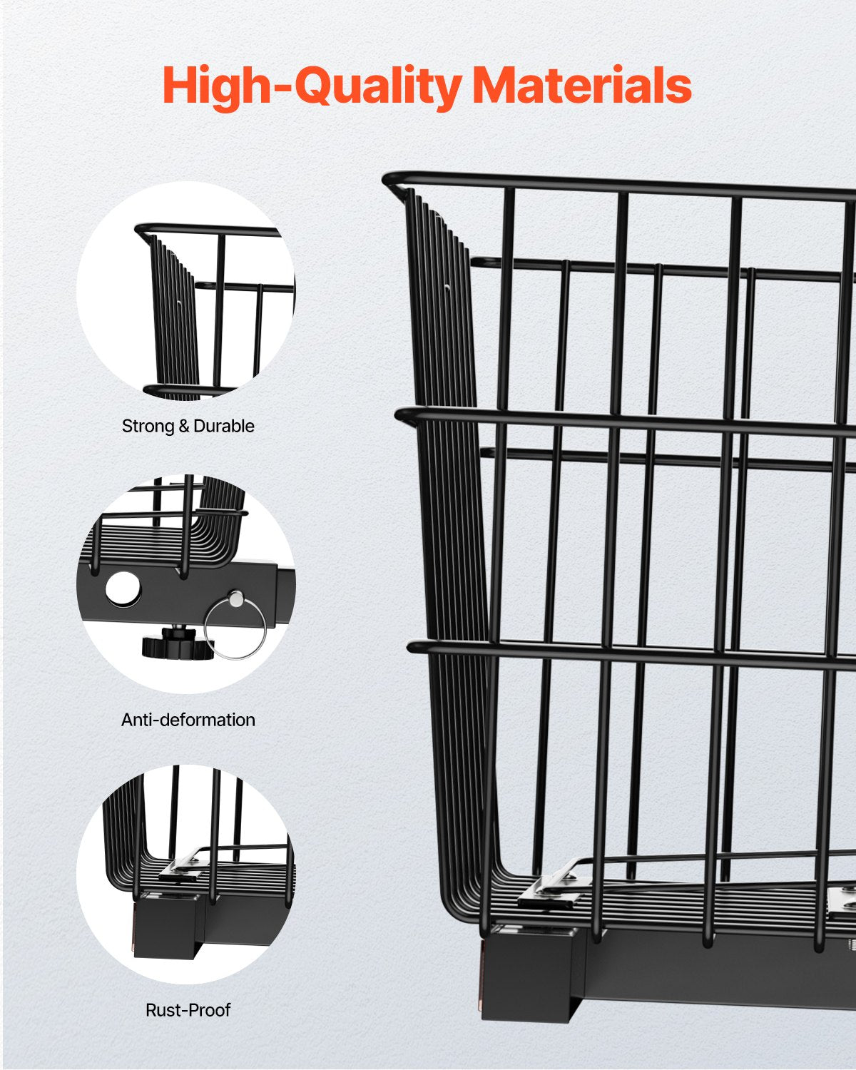 VEVOR Scooter Rear Basket, Heavy Duty Metal Wire Basket with Handle, Spacious Cargo Basket, Works with 1-inch Receiver, Compatible with Most Golden, Drive & Pride Mobility Scooter - CKHXJSSZWNCBHGDPJV0 - view 6