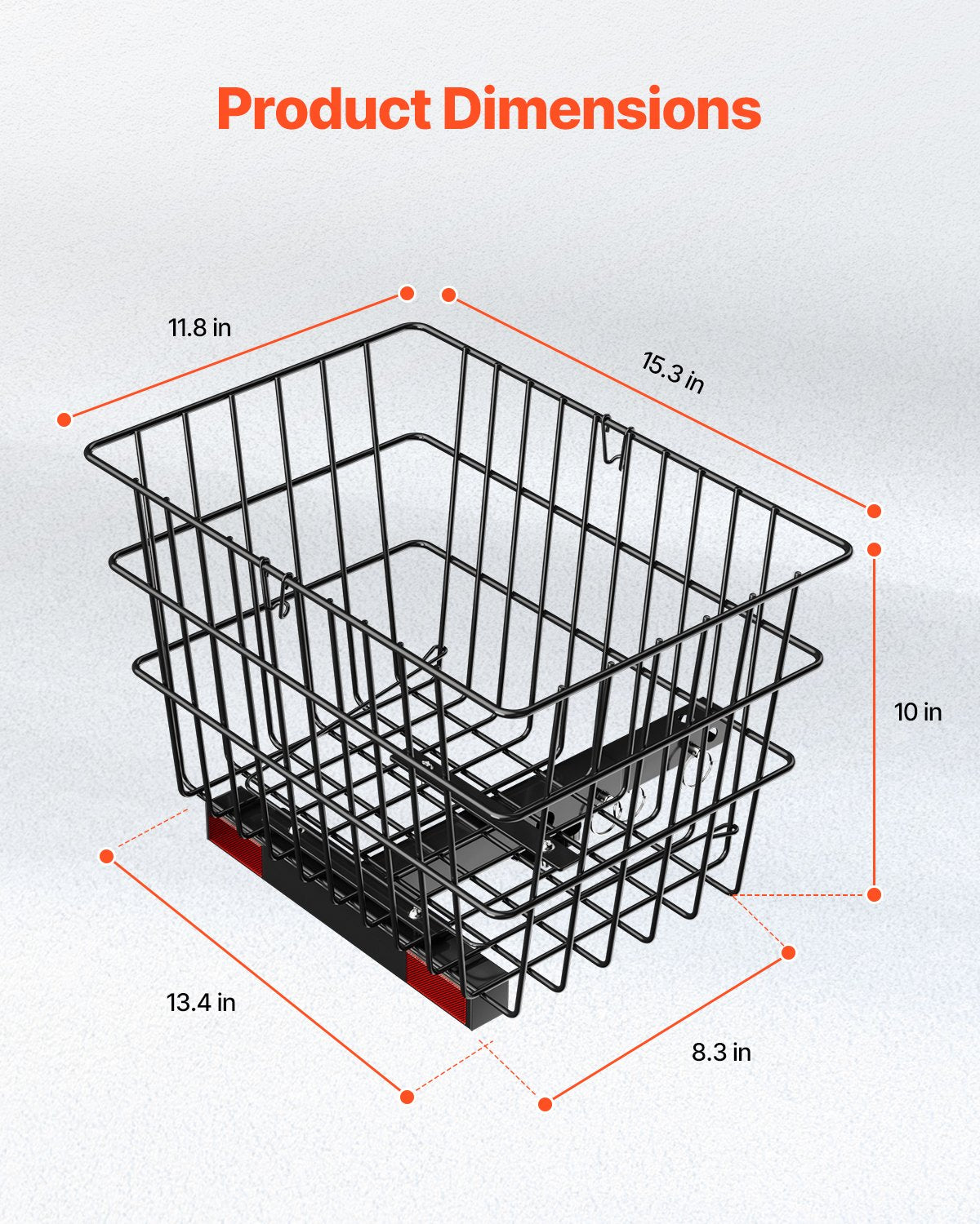 VEVOR Scooter Rear Basket, Heavy Duty Metal Wire Basket with Handle, Spacious Cargo Basket, Works with 1-inch Receiver, Compatible with Most Golden, Drive & Pride Mobility Scooter - CKHXJSSZWNCBHGDPJV0 - view 7