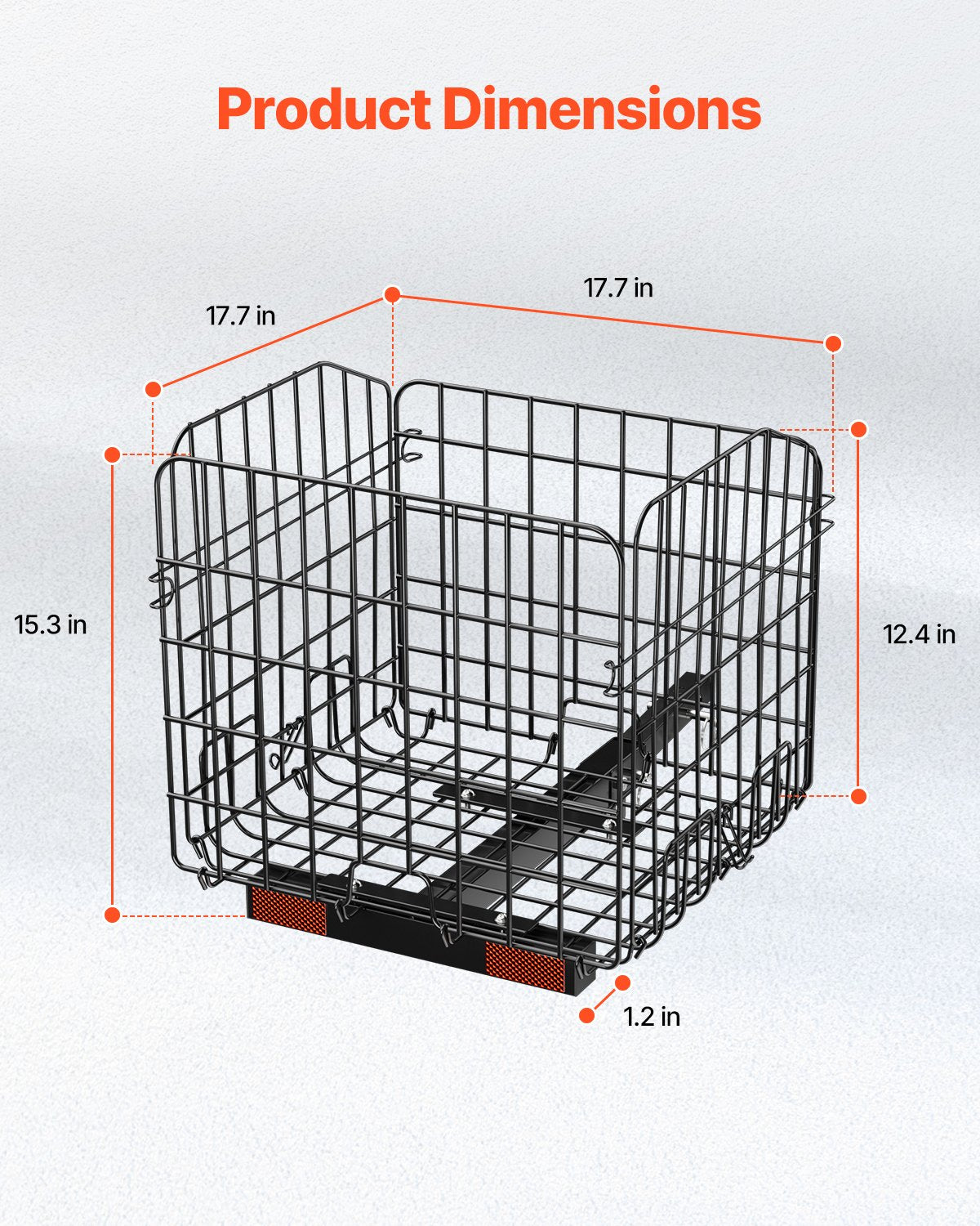 VEVOR Scooter Rear Basket, Folding Metal Wire Basket, Heavy Duty & Spacious Cargo Basket, Works with 1-inch Receiver, Compatible with Most Golden, Drive & Pride Mobility Scooter - CKHXJSSZWNCKSKD1LV0 - view 7