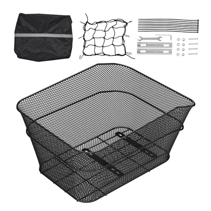 VEVOR Rear Bike Basket, Wire Mesh Bicycle Basket with Cargo Net & Waterproof Cover, Durable Metal Bike Back Basket, Fits Most Rear Bike Racks, Mounting Tools Included - CKHXJSWZWNCB7AA7WV0 - view 10