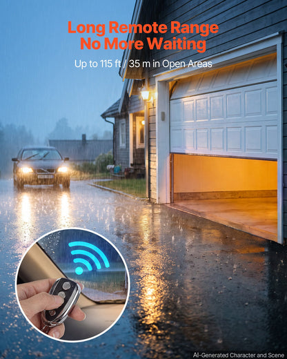 VEVOR Garage Door Opener Remote 4-Button Garage Clicker Remote 115 ft Range, Replacement for ZTQ800, ZTQ1000, ZTQ-1/2HP, ZTQ-3/4HP & EIKIA600, 4-Door Control, 12V 27Ah Battery, Rolling Code Encryption - CKKMQYKQCG00URNUZ001V9 - view 4