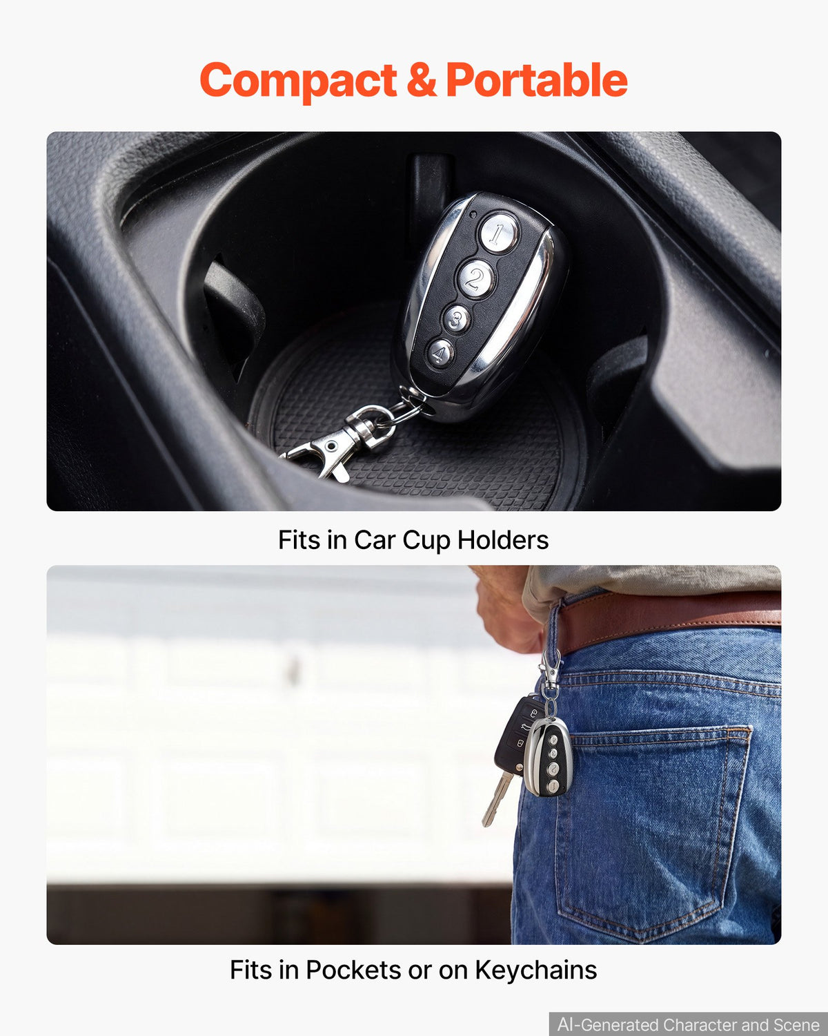 VEVOR Garage Door Opener Remote 4-Button Garage Clicker Remote 115 ft Range, Replacement for ZTQ800, ZTQ1000, ZTQ-1/2HP, ZTQ-3/4HP & EIKIA600, 4-Door Control, 12V 27Ah Battery, Rolling Code Encryption - CKKMQYKQCG00URNUZ001V9 - view 6