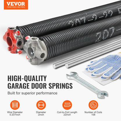 VEVOR Garage Door Torsion Springs - Select Your Configuration - CKMDH0207X2XS86FSV0 - view 2