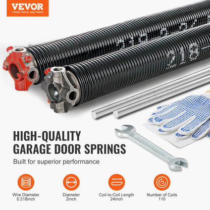 VEVOR Garage Door Torsion Springs - Select Your Configuration - CKMDH0218X2X2TDCCV0 - view 2