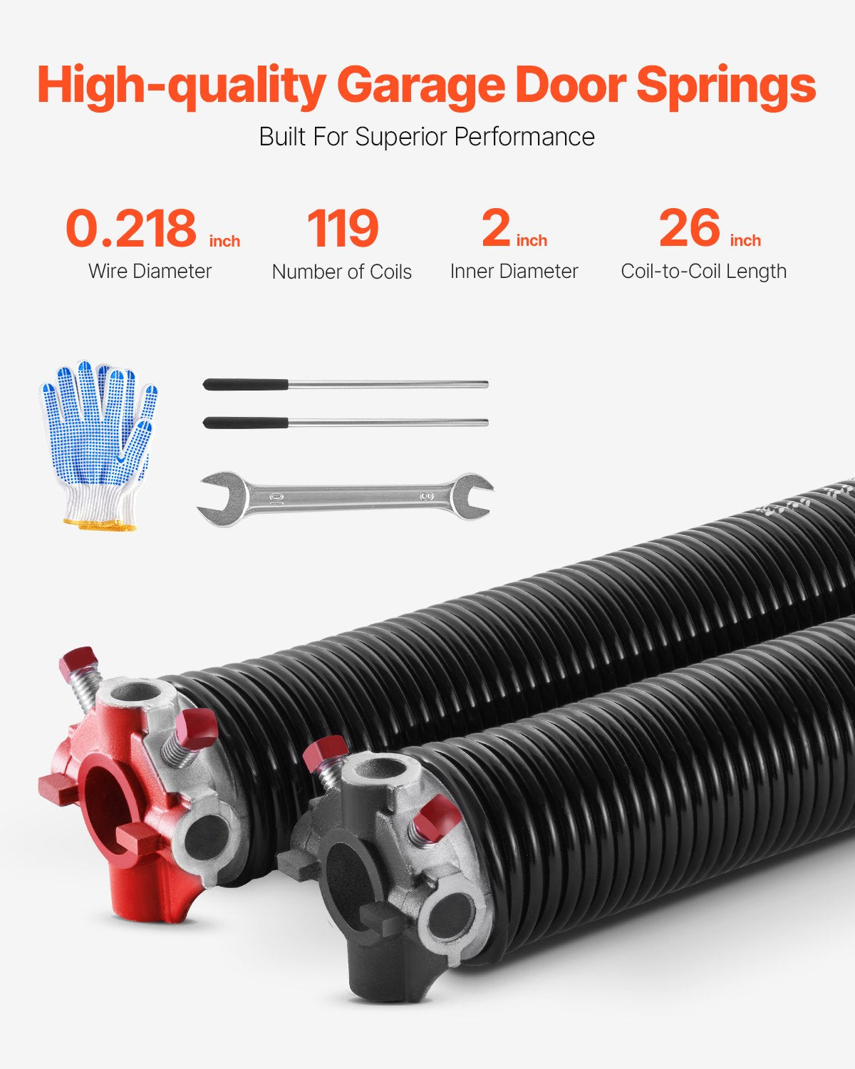 VEVOR Garage Door Torsion Springs - Select Your Configuration - CKMDH0218X2XLYZUQV0 - view 2