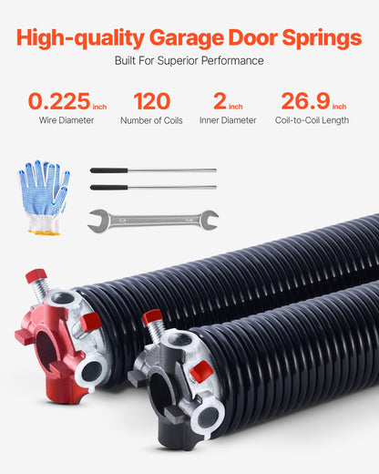 VEVOR Garage Door Torsion Springs - Select Your Configuration - CKMDH0225X2X8POKTV0 - view 2