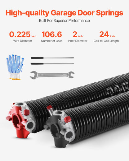 VEVOR Garage Door Torsion Springs - Select Your Configuration - CKMDH0225X2XARLNIV0 - view 2