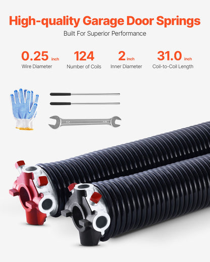 VEVOR Garage Door Torsion Springs - Select Your Configuration - CKMDH0250X2XWA4D1V0 - view 2