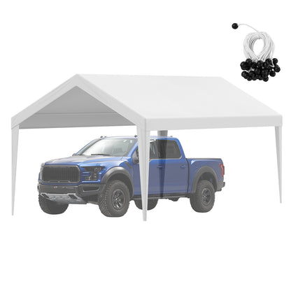VEVOR Carport Replacement Canopy Cover 10 x 20 ft, Garage Top Tent Shelter Tarp Heavy-Duty Waterproof & UV Protected, Easy Installation with Ball Bungees,White (Only Top Cover, Frame Not Include) - CKPB10X20FTD1VXCBV0 - view 10