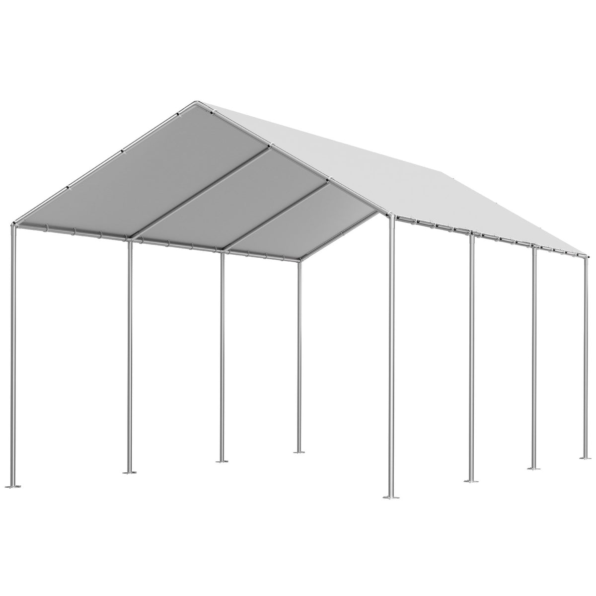 VEVOR Carport Replacement Canopy, 10 x 20 ft Potable Garage Tent Top Tarp, UV-Resistant & Waterproof Car Shelter Tarp, Heavy Duty Car Port Cover with Ball Buggees, Grey, Frame Not Included - CKPB10X20FTHHVXKO001V0 - view 10