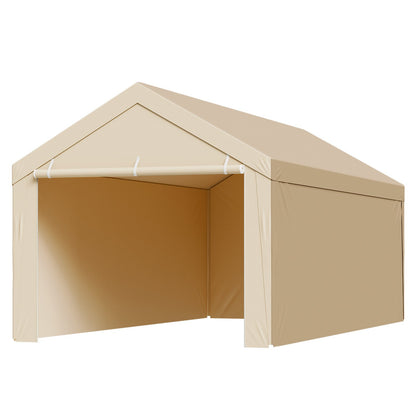 VEVOR Carport Replacement Canopy, 10 x 20 ft Potable Garage Tent Top Tarp with Sidewalls, UV-Resistant & Waterproof, Heavy Duty Car Shelter Tarp with Ball Buggees, Beige, Frame Not Included - CKPB10X20FTMK3PDN001V0 - view 10