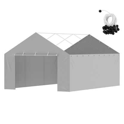 VEVOR Carport Replacement Canopy Cover Side Wall 13 x 20 ft, Garage Tent Shelter Tarp Heavy-Duty Waterproof & UV Protected, Easy Installation with Ball Bungees,Grey (Top and Frame Not Included) - CKPB13X20FTH07RMFV0 - view 10