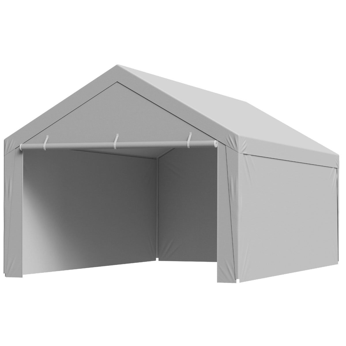 VEVOR Carport Replacement Canopy, 13 x 20 ft Potable Garage Tent Top Tarp with Sidewalls, UV-Resistant & Waterproof, Heavy Duty Car Shelter Tarp with Ball Buggees, Grey, Frame Not Included - CKPB13X20FTHFHUUD001V0 - view 10