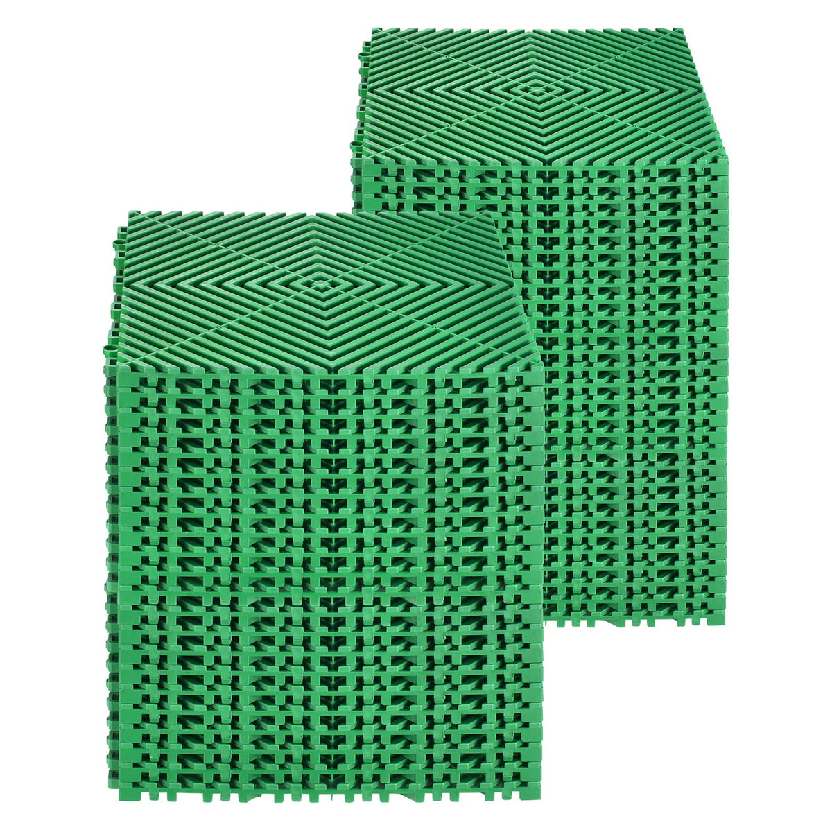 VEVOR Interlocking Drainage Mat, 50 Pcs Modular Interlocking Cushion, 12” x 12” Splicing Drainage Mats, Non-Slip Green PP Drainage Floor Tile and Shower Mat, for Garage, Garden, Kitchen & Outdoor - CKPSD10X10YCS8XCRV0 - view 10