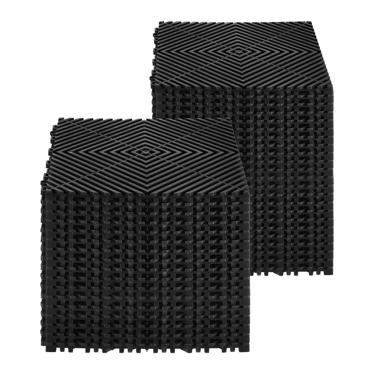 VEVOR Interlocking Drainage Mat, 12” x 12” Modular Interlocking Cushion, 40 Pcs Splicing Drainage Mats, Non-Slip Black PP Drainage Floor Tile and Shower Mat, for Garage, Garden, Kitchen & Outdoor - CKPSD12X12IN0TICAV0 - view 10