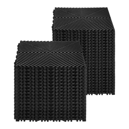 VEVOR Interlocking Drainage Mat, 12” x 12” Modular Interlocking Cushion, 40 Pcs Splicing Drainage Mats, Non-Slip Black PP Drainage Floor Tile and Shower Mat, for Garage, Garden, Kitchen & Outdoor - CKPSD12X12IN0TICAV0 - view 10