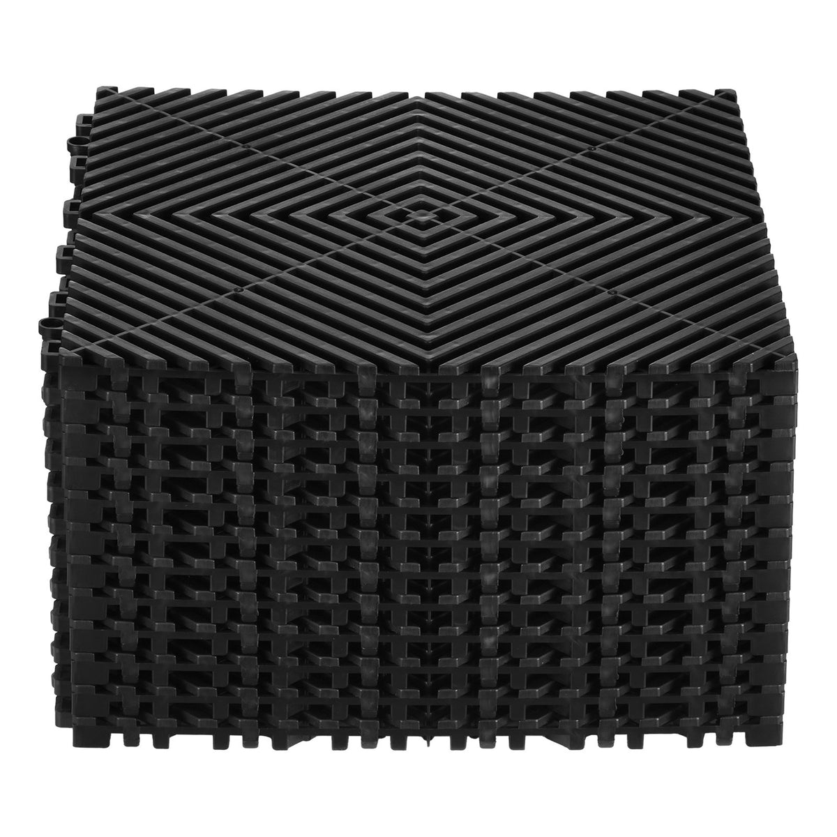VEVOR Interlocking Drainage Mat, 12” x 12” Modular Interlocking Cushion, 12 Pcs Splicing Drainage Mats, Non-Slip Black PP Drainage Floor Tile and Shower Mat, for Garage, Garden, Kitchen & Outdoor - CKPSD12X12IN2VWPFV0 - view 10