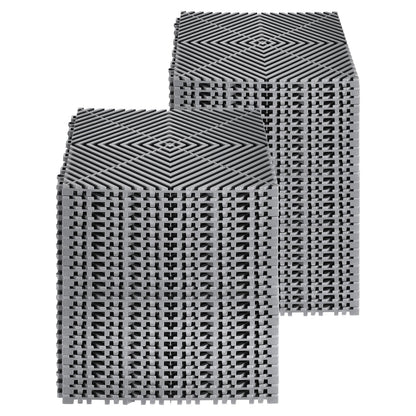 VEVOR Interlocking Drainage Mat, 12” x 12” Modular Interlocking Cushion, 55 Pcs Splicing Drainage Mats, Non-Slip Gray PP Drainage Floor Tile and Shower Mat, for Garage, Garden, Kitchen & Outdoor - CKPSD12X12IN4FGUZV0 - view 10