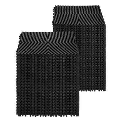 VEVOR Interlocking Drainage Mat, 12” x 12” Modular Interlocking Cushion, 50 Pcs Splicing Drainage Mats, Non-Slip Black PP Drainage Floor Tile and Shower Mat, for Garage, Garden, Kitchen & Outdoor - CKPSD12X12INH8T9BV0 - view 10