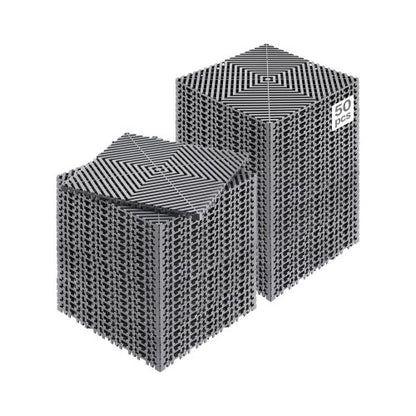 VEVOR Interlocking Drainage Mat, 12” x 12” Modular Interlocking Cushion, 50 Pcs Splicing Drainage Mats, Non-Slip Gray PP Drainage Floor Tile and Shower Mat, for Garage, Garden, Kitchen & Outdoor - CKPSD12X12INHIBDXV0 - view 2