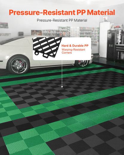 VEVOR Interlocking Drainage Mat, 12” x 12” Modular Interlocking Cushion, 55 Pcs Splicing Drainage Mats, Non-Slip Black PP Drainage Floor Tile and Shower Mat, for Garage, Garden, Kitchen & Outdoor - CKPSD12X12INHT62XV0 - view 3