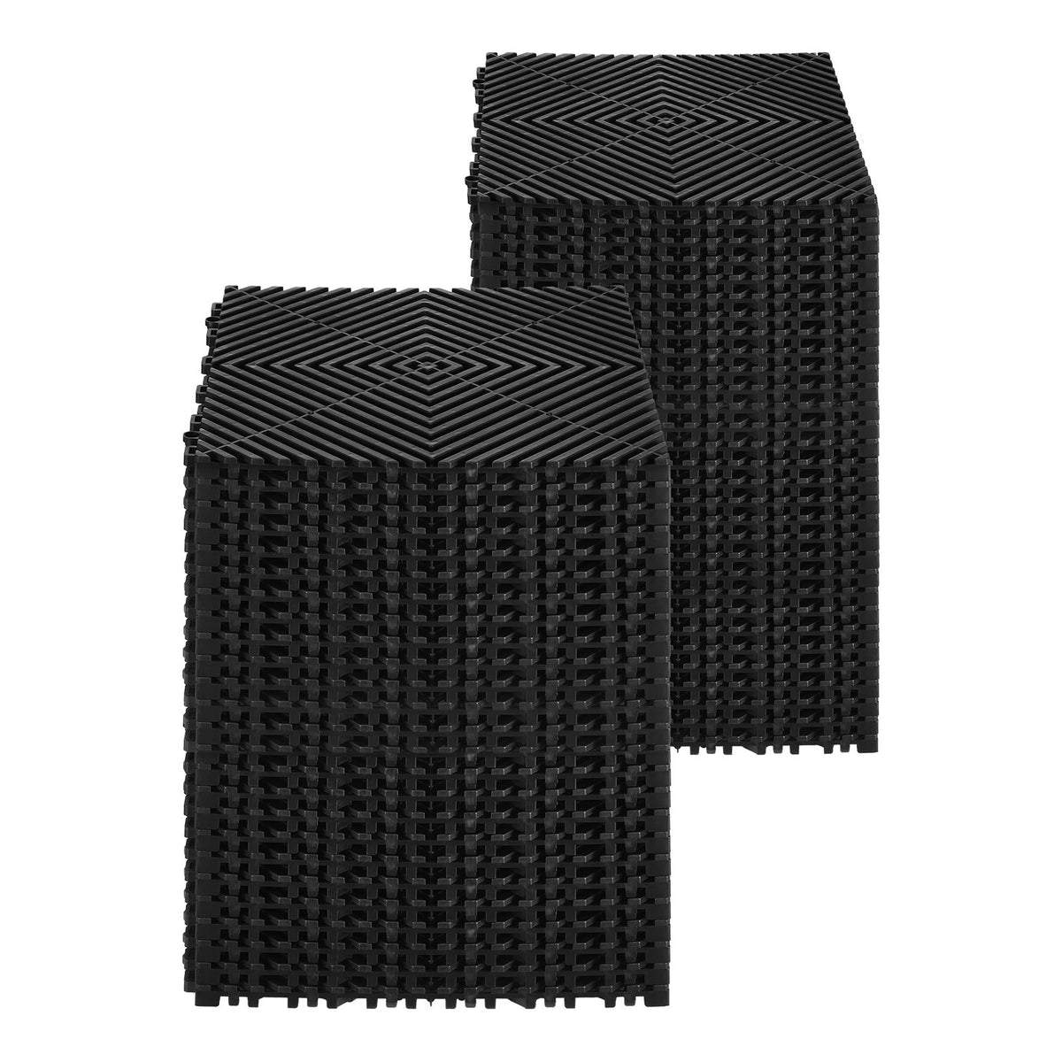 VEVOR Interlocking Drainage Mat, 12” x 12” Modular Interlocking Cushion, 55 Pcs Splicing Drainage Mats, Non-Slip Black PP Drainage Floor Tile and Shower Mat, for Garage, Garden, Kitchen & Outdoor - CKPSD12X12INHT62XV0 - view 10